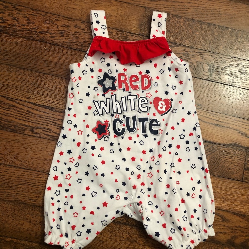 4th of July Romper- baby girl- like new